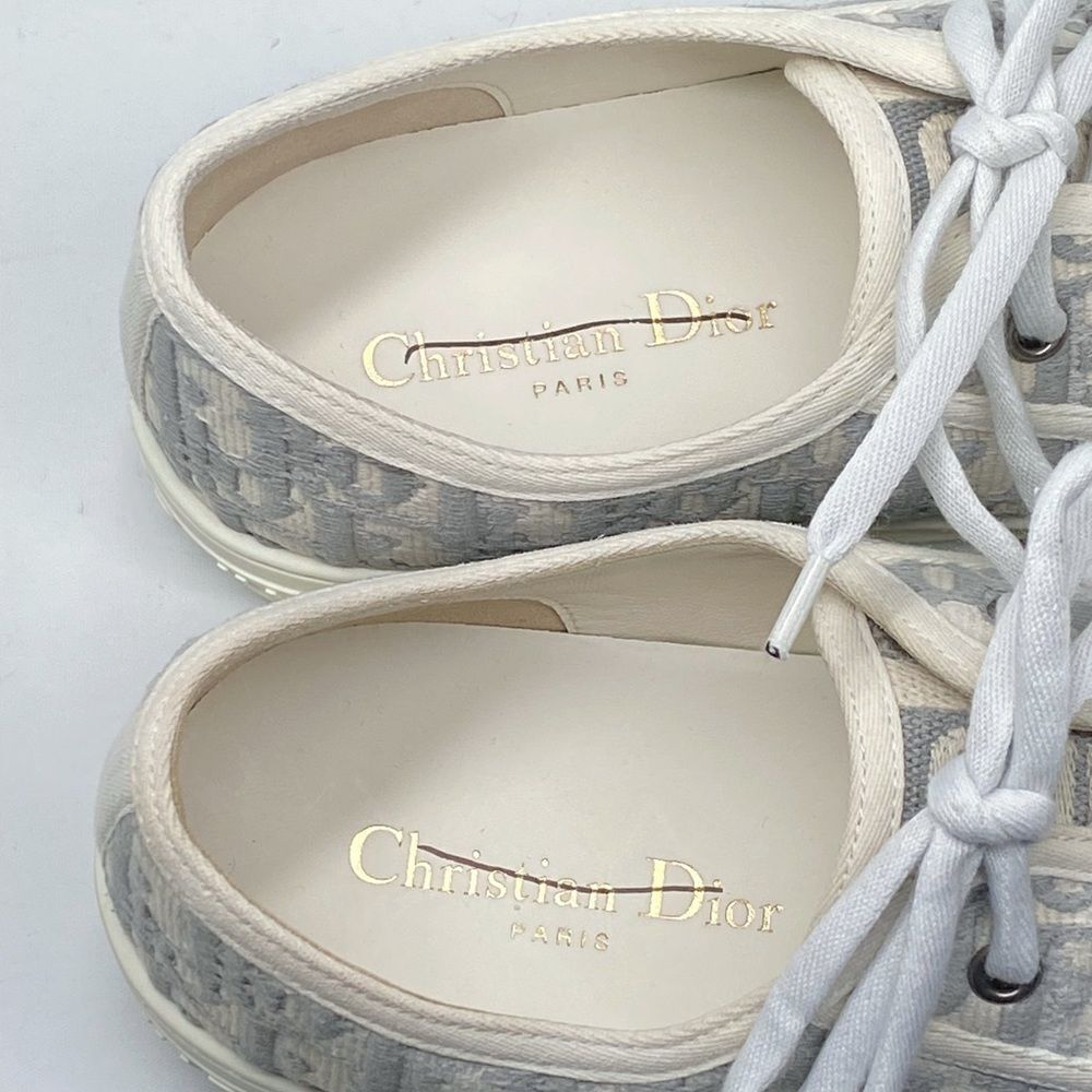 Dior Walk'n'Dior Sneaker Stone Gray Dior Oblique Embroidered Cotton size 41 - Picture 12 of 16